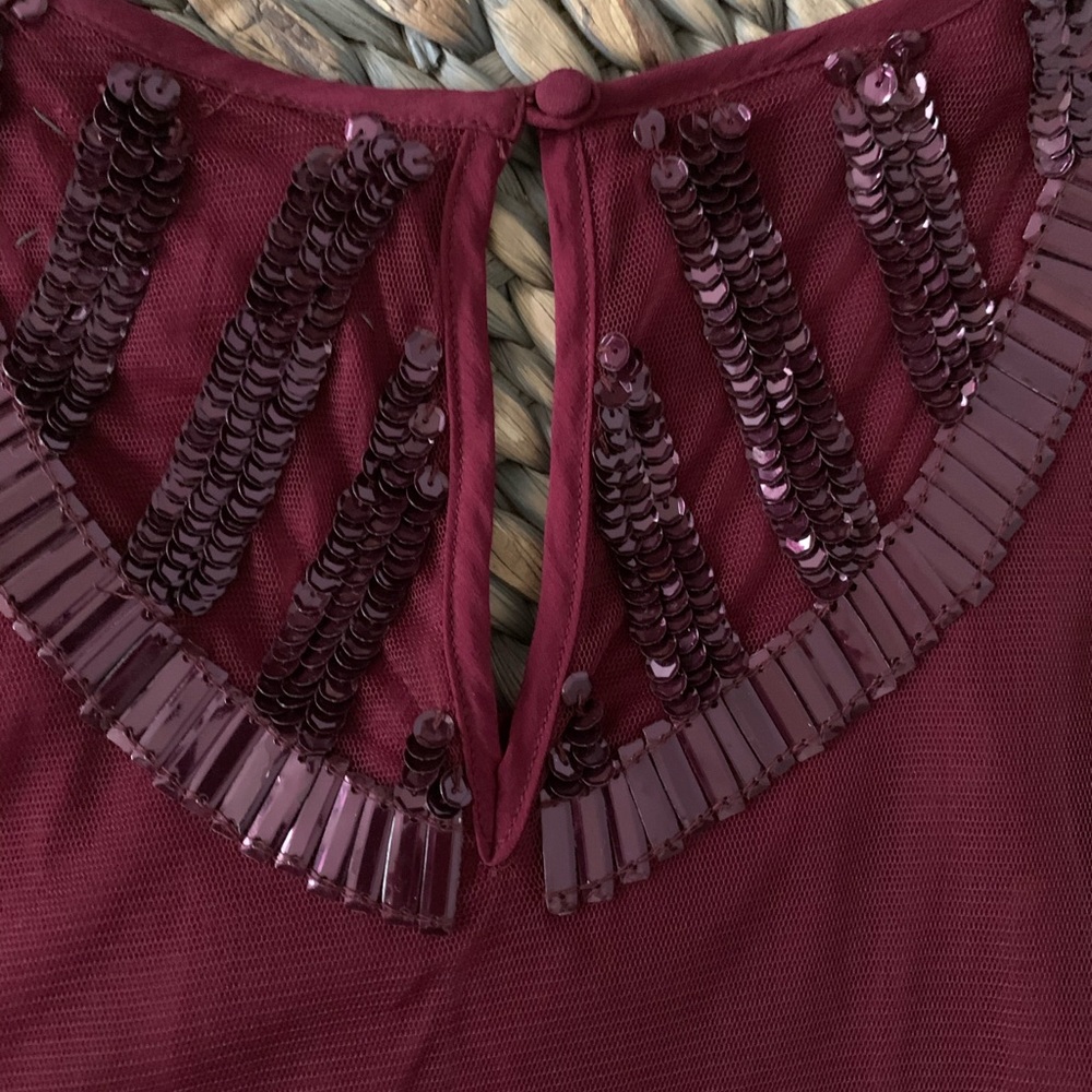 PJK Patterson J. Kincaid Burgundy Beaded Tank - Picture 8 of 11